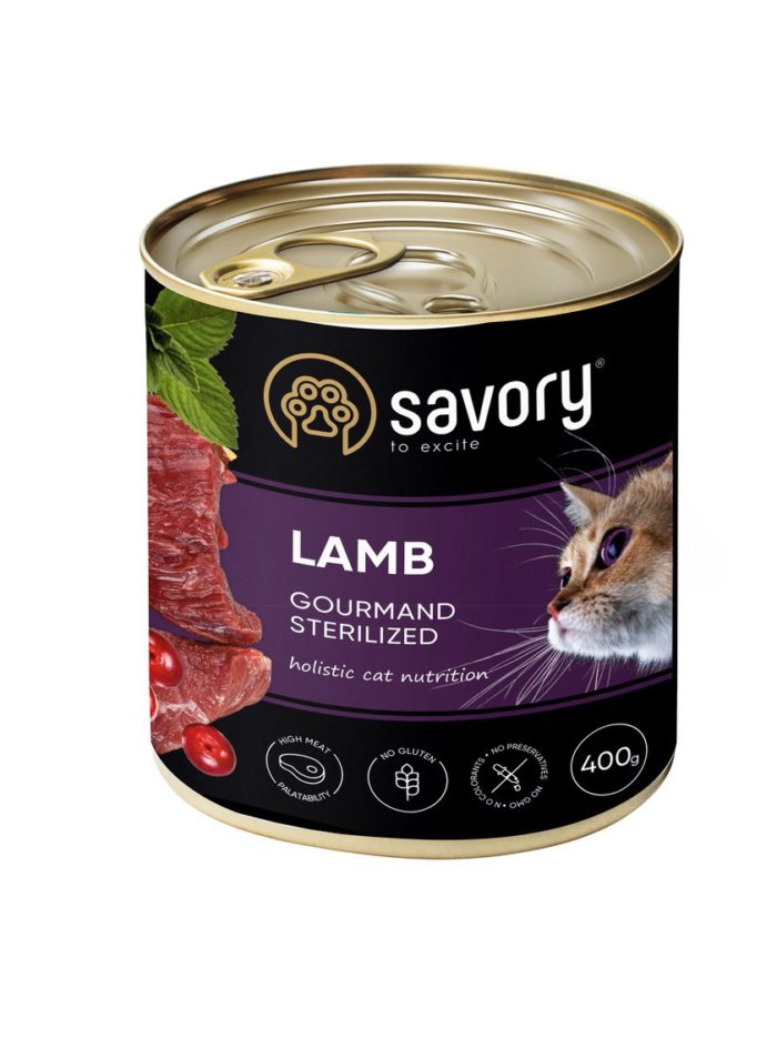 savory sterilised lamb для стерилизованных кошек с ягненком 400 г