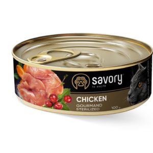 savory sterilised chicken для стерилизованных кошек с курицей 100 г