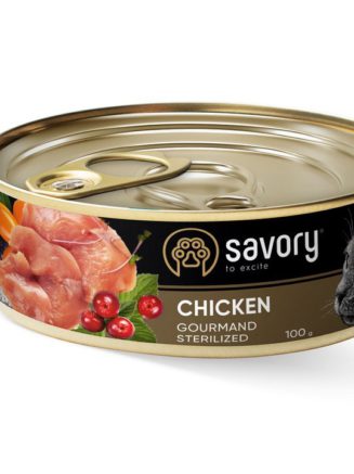 savory sterilised chicken для стерилизованных кошек с курицей 100 г
