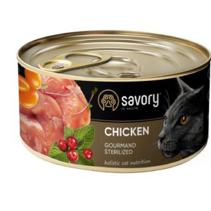 savory sterilised chicken для стерилизованных кошек с курицей 200 г