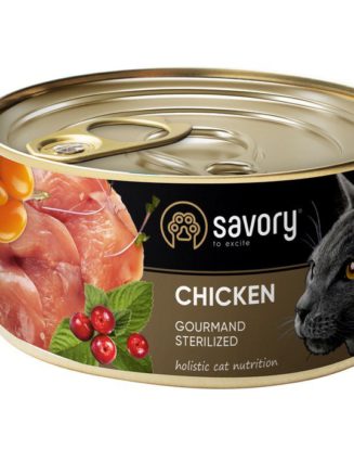 savory sterilised chicken для стерилизованных кошек с курицей 200 г