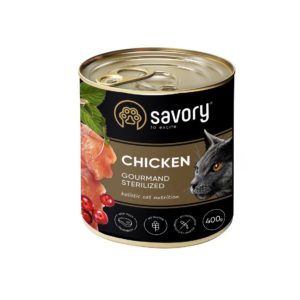 savory sterilised chicken для стерилизованных кошек с курицей 400 г