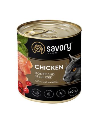 savory sterilised chicken для стерилизованных кошек с курицей 400 г
