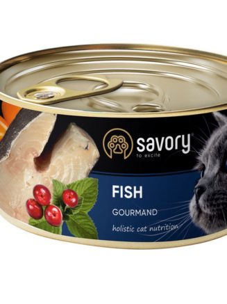 savory cat adult fish для кошек с рыбой 200 г