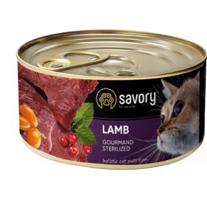 savory sterilised lamb для стерилизованных кошек с ягненком 100 г