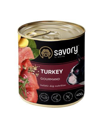 savory dog gourmand turkey для собак с индейкой 400 г