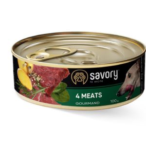 savory dog gourmand 4 meats для собак 4 мяса 100 г