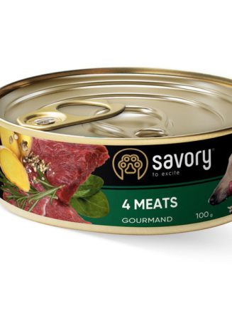 savory dog gourmand 4 meats для собак 4 мяса 100 г