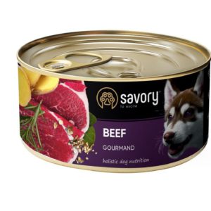 savory dog gourmand beef для собак с говядиной 200 г