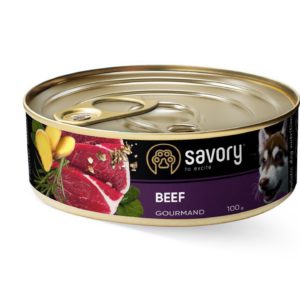 savory dog gourmand beef для собак с говядиной 100 г