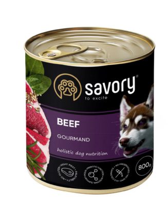 savory dog gourmand beef для собак с говядиной 800 г