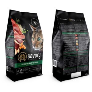 savory fresh turkey & duck для кошек с индейкой и уткой 400 г