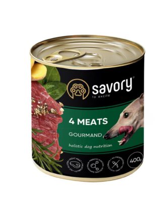 savory dog gourmand 4 meats для собак 4 мяса 400 г