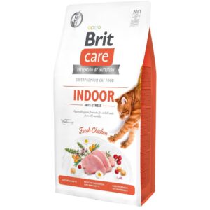 brit care cat grain free indoor anti stress для кошек с курицей 7 кг