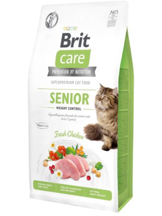 brit care gf senior weight control для пожилых кошек с курицей 7 кг