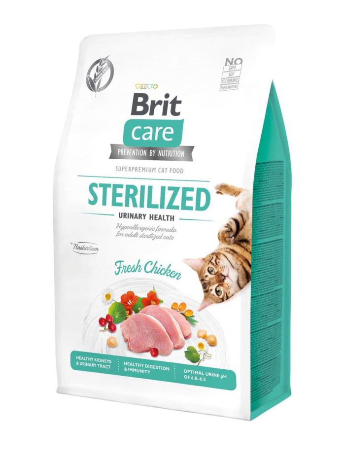 brit care cat gf sterilised urinary для стерилизованных кошек с курицей 7 кг