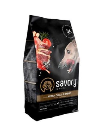 savory all breeds duck rabbit для собак с уткой и кроликом 12 кг