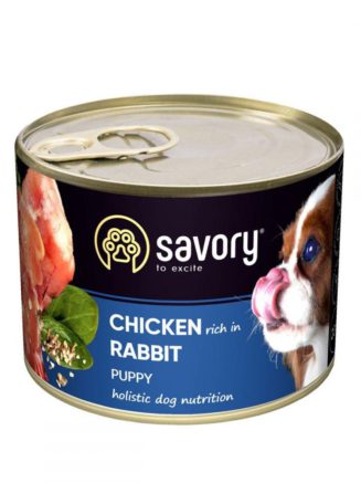 savory dog all breeds puppy rabbit chicken для щенков с курицей и кроликом 200 г