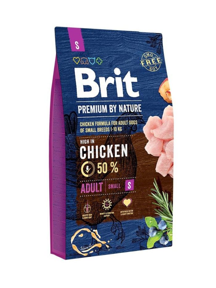 brit premium adult small s для собак c курицей 8 кг