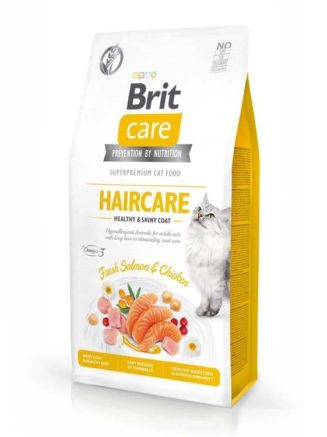 brit care gf haircare shiny coat для кошек c курицей и лососем 400 г