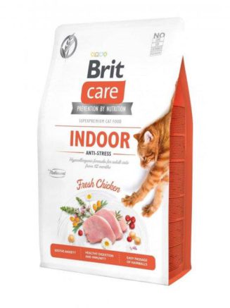 brit care cat grain free indoor anti stress для кошек с курицей 7 кг