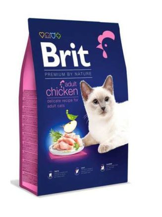 brit premium adult chicken для кошек с курицей 800 г