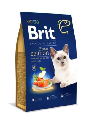 brit premium adult salmon для кошек с лососем 1.5 кг