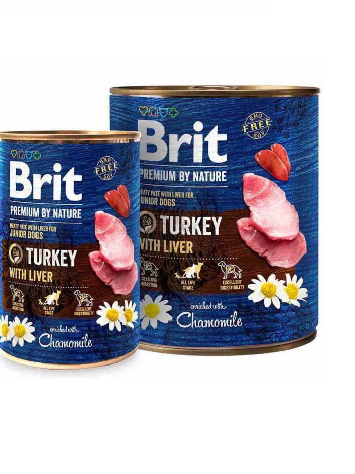 brit premium by nature turkey с индюшиной печенью для собак 400 г