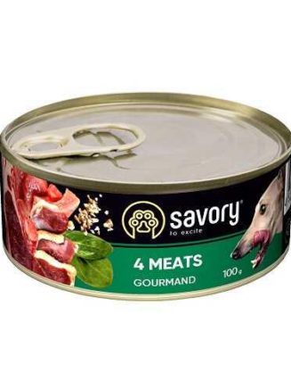 savory dog gourmand 4 meats для собак 4 мяса 100 г
