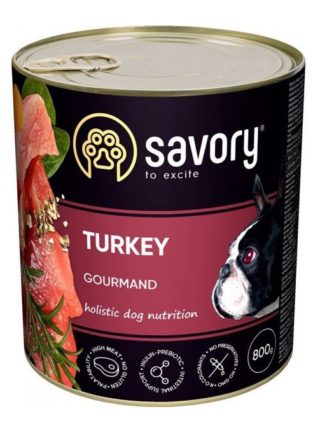 savory dog gourmand turkey для собак с индейкой 800 г
