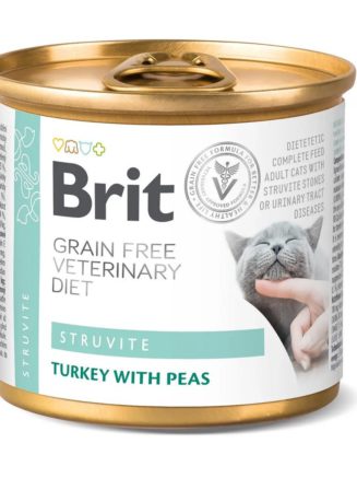 brit vd struvite cat cans для кошек с индейкой и горохом 200 г