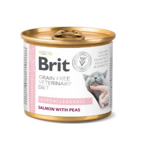 brit vd hypoallergenic cat cans для кошек с лососем и горохом 200 г