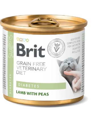 brit vd diabets cat cans для кошек с ягненком и горохом 200 г