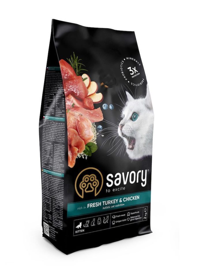 savory kitten chicken with turkey для котят с индейкой 2 кг