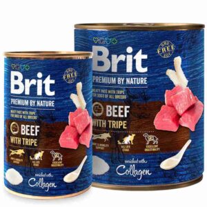 brit premium by nature beef с говядиной и рубцом для собак 400 г