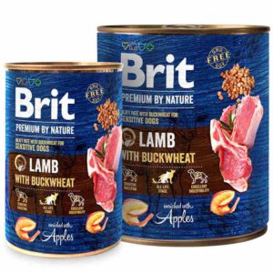 brit premium by nature lamb с ягненком и гречкой для собак 800 г