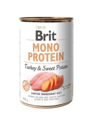 brit mono protein dog с индейкой и сладким картофелем 400 г