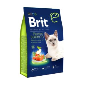 brit premium sterilised salmon для стерилизованных кошек с лососем 300 г