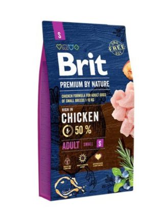 brit premium adult small s для собак c курицей 1 кг