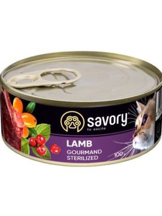 savory sterilised lamb для стерилизованных кошек с ягненком 100 г