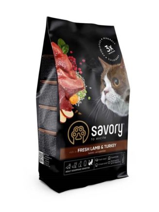 savory sensitive digestion fresh lamb & turkey для кошек с ягненком 400 г