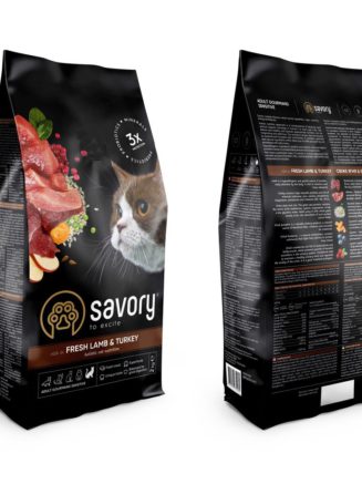 savory sensitive digestion fresh lamb & turkey для кошек с ягненком 400 г