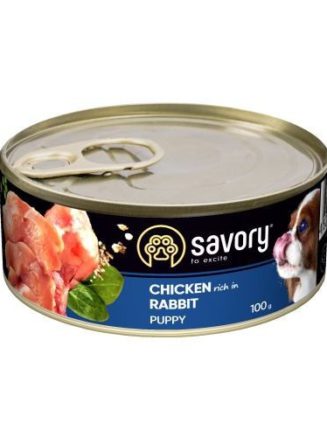 savory dog all breeds puppy rabbit chicken для щенков с курицей и кроликом 100 г