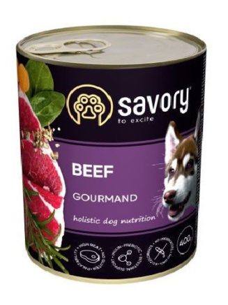 savory dog gourmand beef для собак с говядиной 400 г