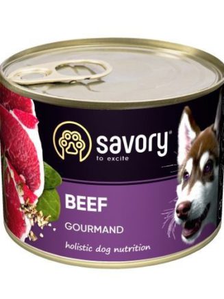 savory dog gourmand beef для собак с говядиной 200 г