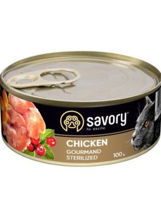 savory sterilised chicken для стерилизованных кошек с курицей 100 г