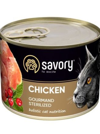 savory sterilised chicken для стерилизованных кошек с курицей 200 г