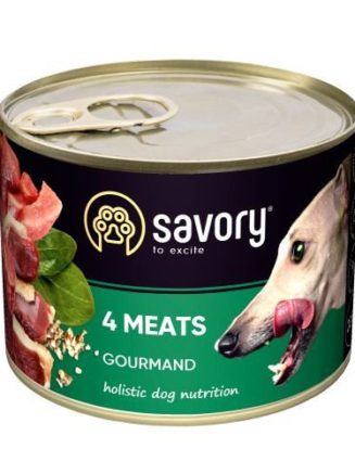 savory dog gourmand 4 meats для собак 4 мяса 200 г
