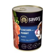 savory dog all breeds puppy rabbit chicken для щенков с курицей и кроликом 400 г