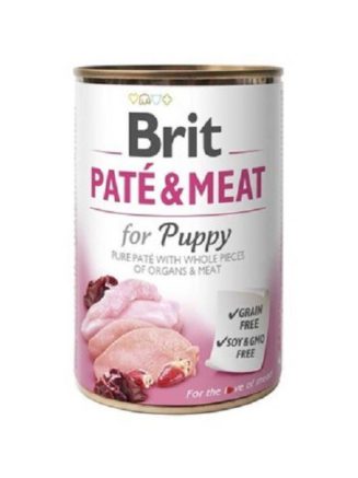 brit pate meat dog puppy для щенков паштет с курицей 400 г